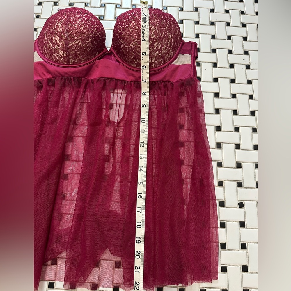 Victoria's Secret Deep Red Lace Chemise - Picture 7 of 7